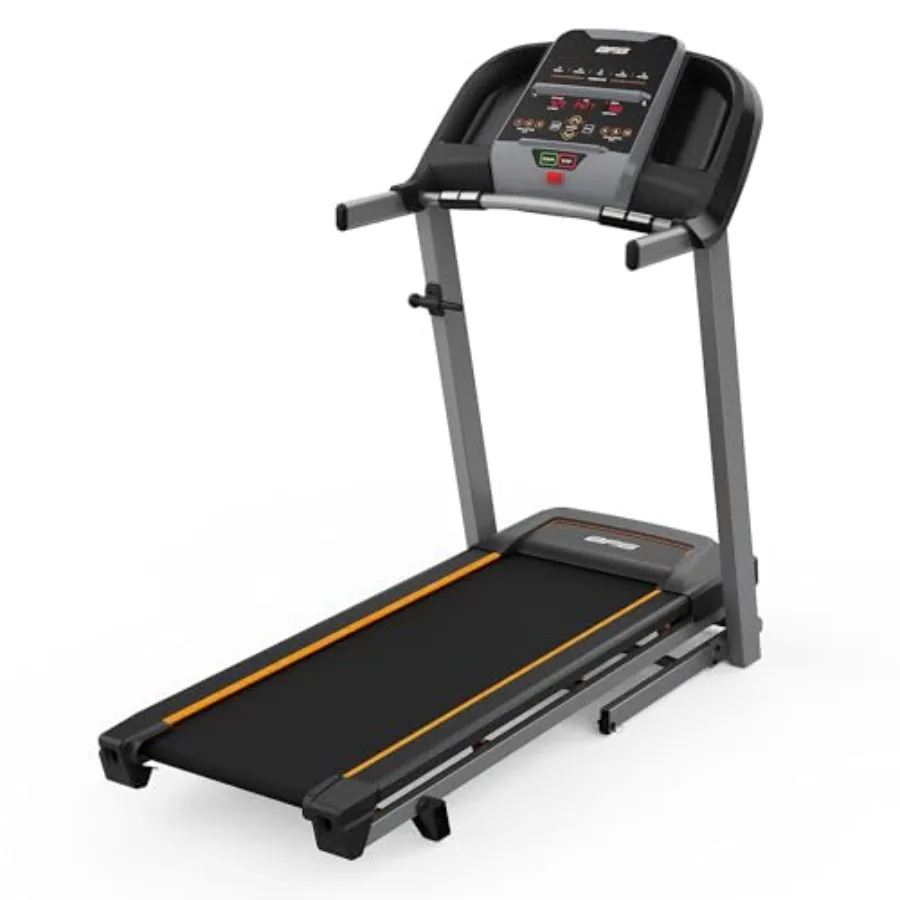 

Серия складных беговых дорожек для домашнего использования: компактный дизайн, нескользящий пояс, черная рама, бесшумная работа и регулируемая скорость.