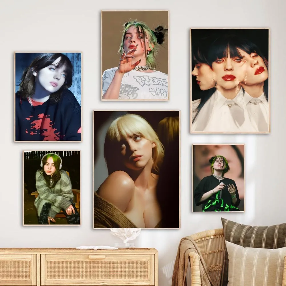 1pc Famous Singer B-Billie Singer Poster Paper Print Home Living Room Bedroom Entrance Bar Restaurant Cafe Art Painting