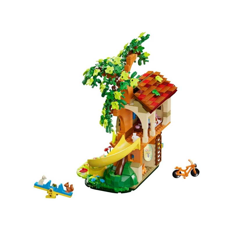 MOC Forest Tree House Blocks Building House Tree Bike Bird Model Architecture DIY Bricks Cherry Toy For Kids Adult Gift