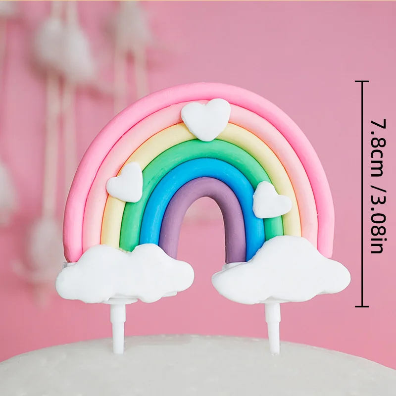 Set 25 Pezzi Decorazione Torta Unicorno - Arcobaleno, Happy Birthday, Stelle E Palloncini - Non Commestibile