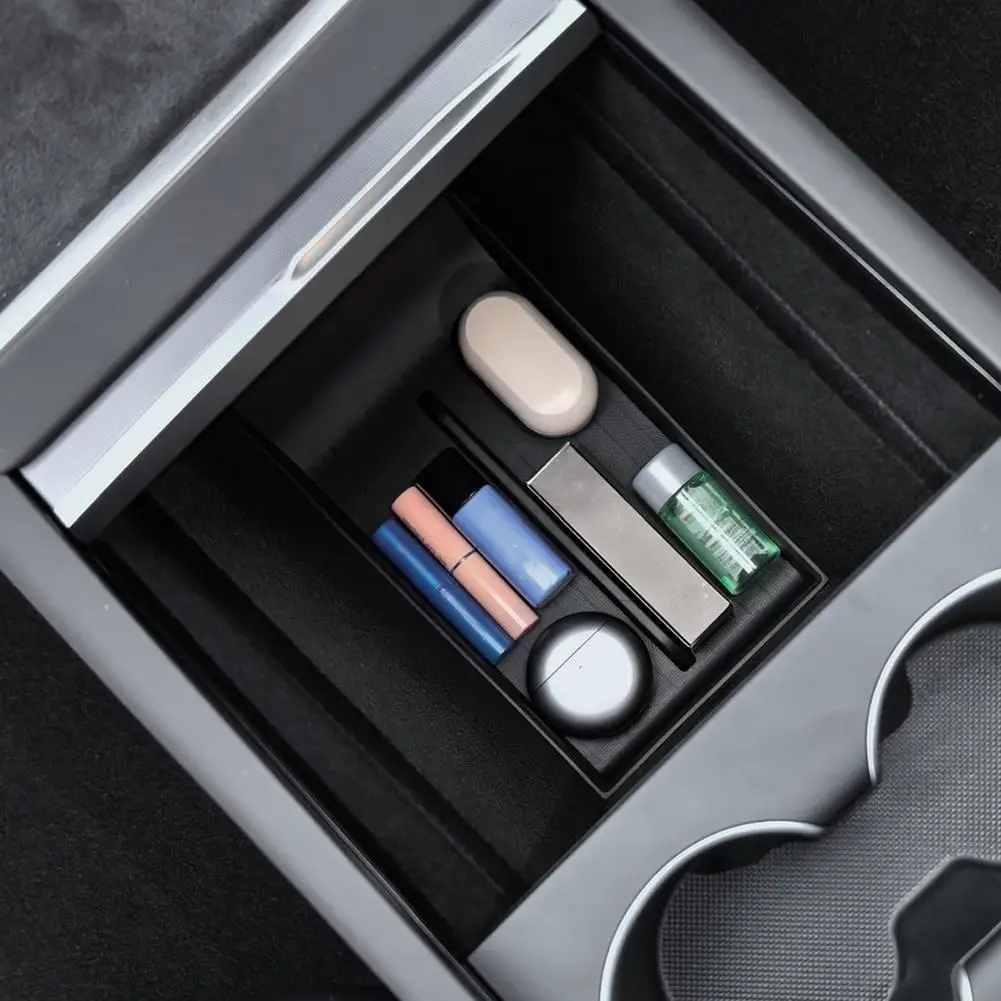 테슬라 모델 Y 2025 팔걸이 하단 바닥 매트 보관함 Stowing Tidying Organizer 트레이 패드 자동차 액세서리 썸네일 5