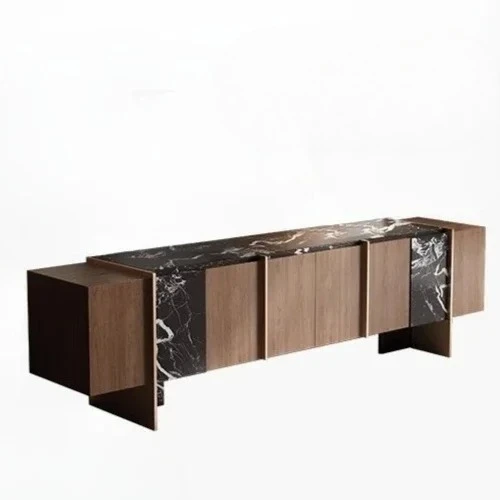 

Medieval walnut solid wood TV cabinet living room home villa light luxury wall storage cabinet storage floor cabinet