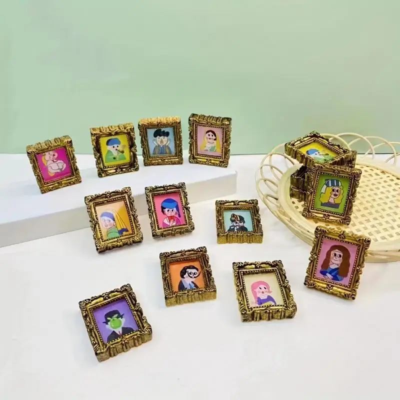 5/10/20pcs Small Resin Frame Pendant, Various Classical Oil Painting Designs, Used for DIY Jewelry Making