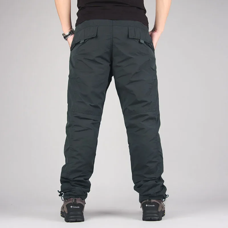 Männer Fleece Cargo Hosen Winter Plüsch Taktische Hosen Casual Jogger 3XL Koreanische Lose Wandern Laufen Warme Thermische Hosen – Detail 4