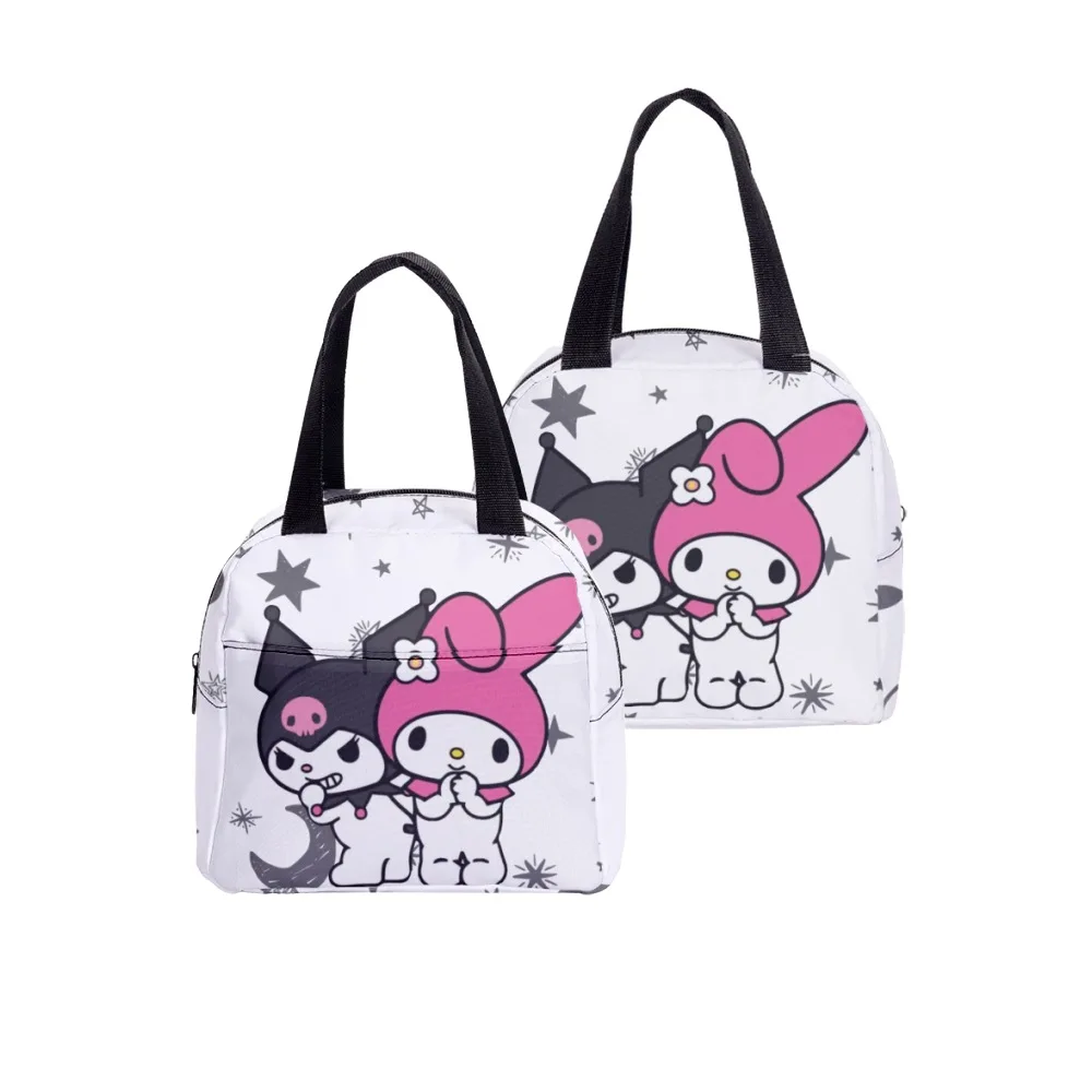 Sanrios Cinnamoroll Kuromi Mymelody Cartoon Portable Lunch Box Lunch Bags kawaii Anime Fresh Cooler Bags Insulated Canvas Totes