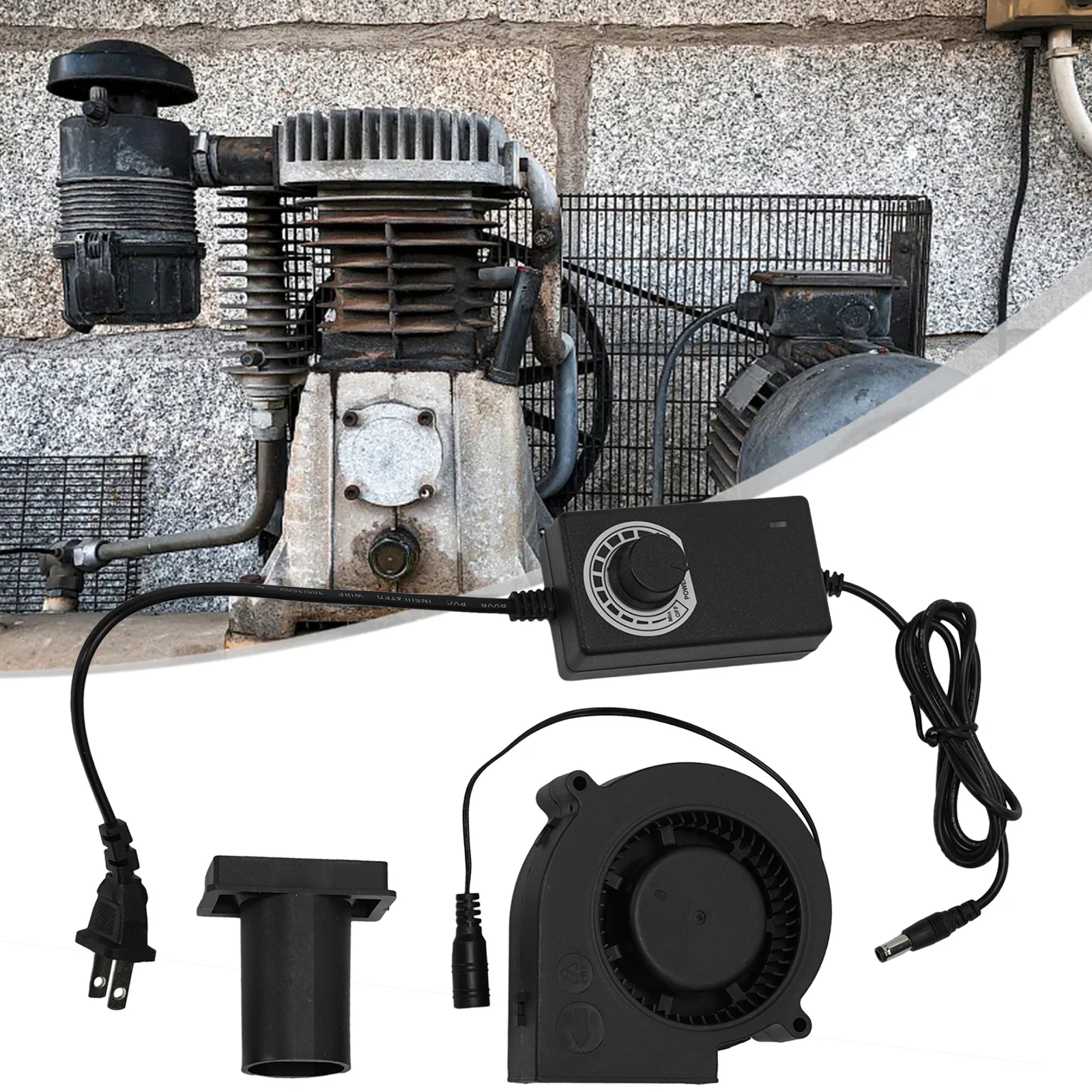 Functional Home Blower Turbo Fan Firewood Convenient DC Double Ball Manual Portable Powerful Replacing Speed Control