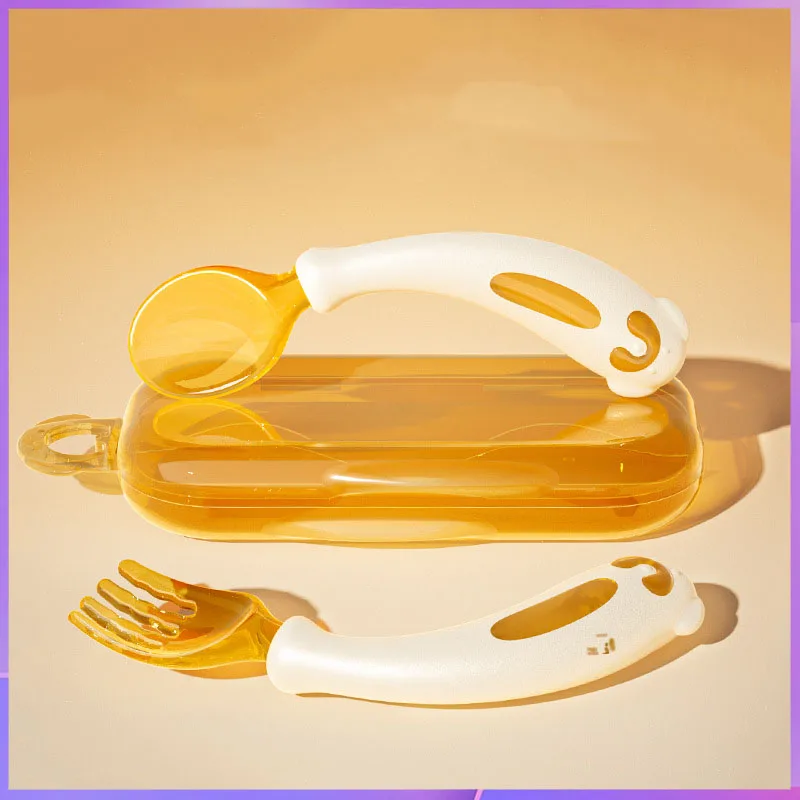 

Baby Spoon Fork/Learn to Eat Training/Flexible Spoon for Children over 1 Year Old Baby Food Cutlery