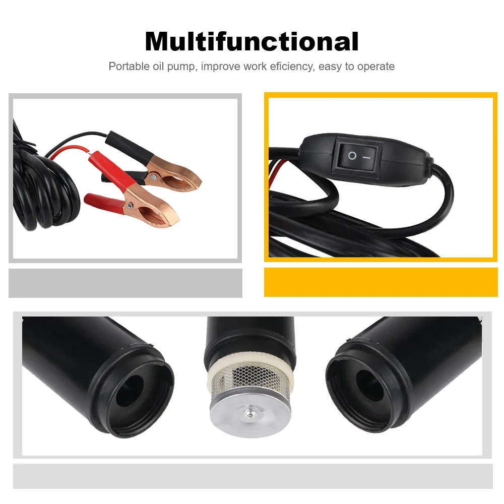 مضخة زيت كهربائية بقذيفة من سبائك الألومنيوم ، مضخة نقل الوقود الصغيرة الغاطسة ، ضخ زيت الديزل والماء ، 50 لتر في الدقيقة ، 12 فولت #2