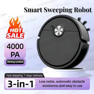 Baru 3 In 1 Smart Sweeping Robot Vacuum Cleaner 4000Pa Hisap Kuat Mudah Digunakan untuk Lantai Keras Karpet Rambut Hewan Peliharaan Baru 12 mesin pembersih lantai penjualan terbaik - №