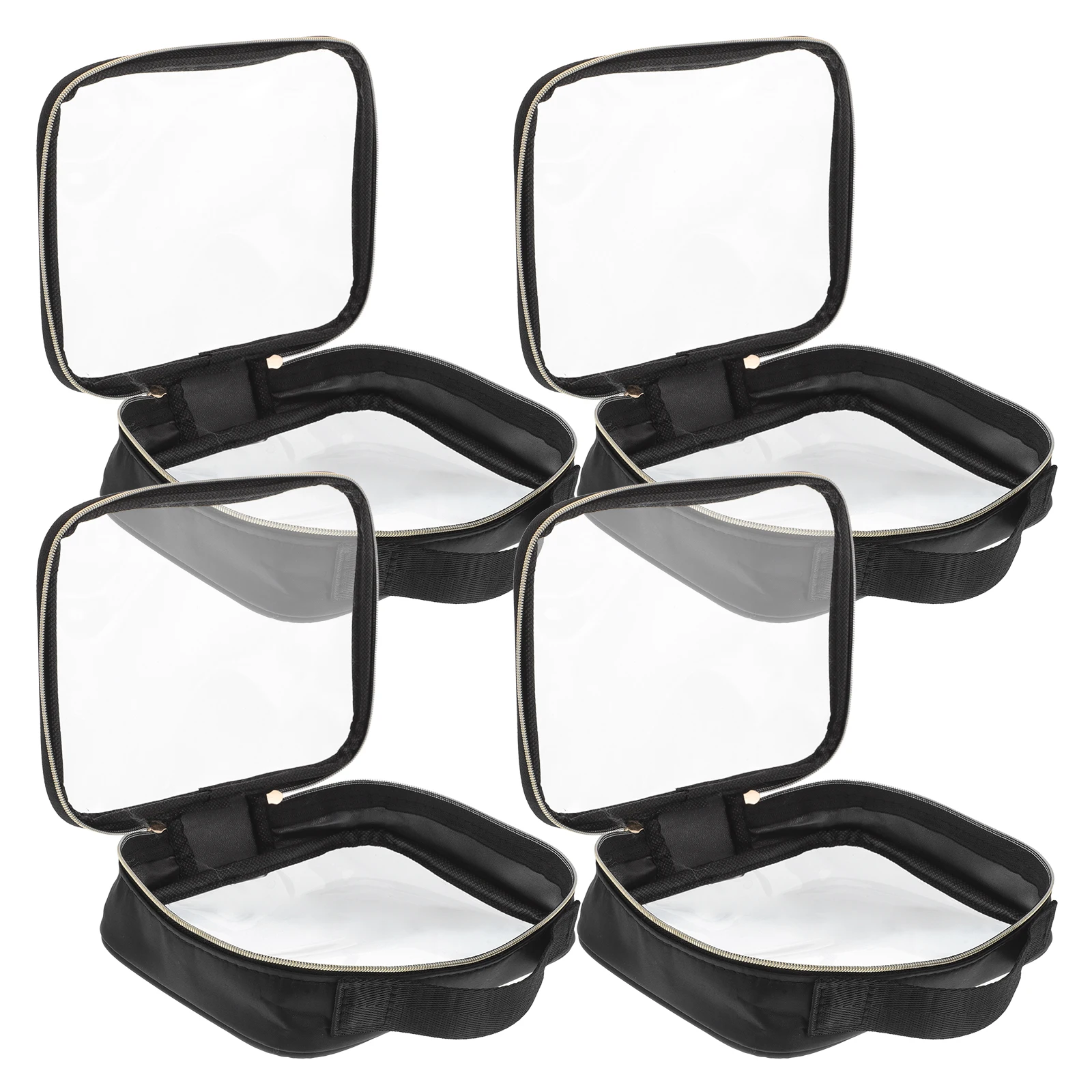 

4 Pcs Clear Bag Transparent Waterproof Storage Travel Toiletry Makeup Purse Car Brush Holder Zipper Bags