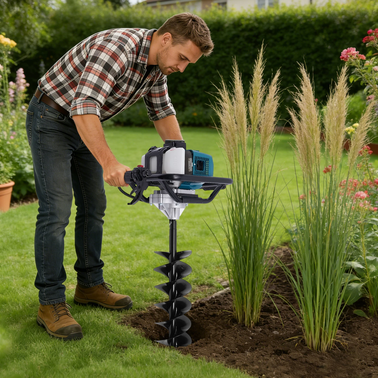 18cm Breiter Handlochbohrer - 85cm Spiraldrill Für Garten, Zaunpfosten & Pflanzen (A3-Stahl) – Detail 17