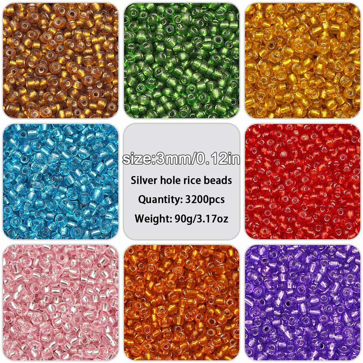 650Pcs 3mm Glass Seed Millet Beads In Various Colours For DIY Jewelry Making Bracelets Pendants Necklaces Earrings Accessories