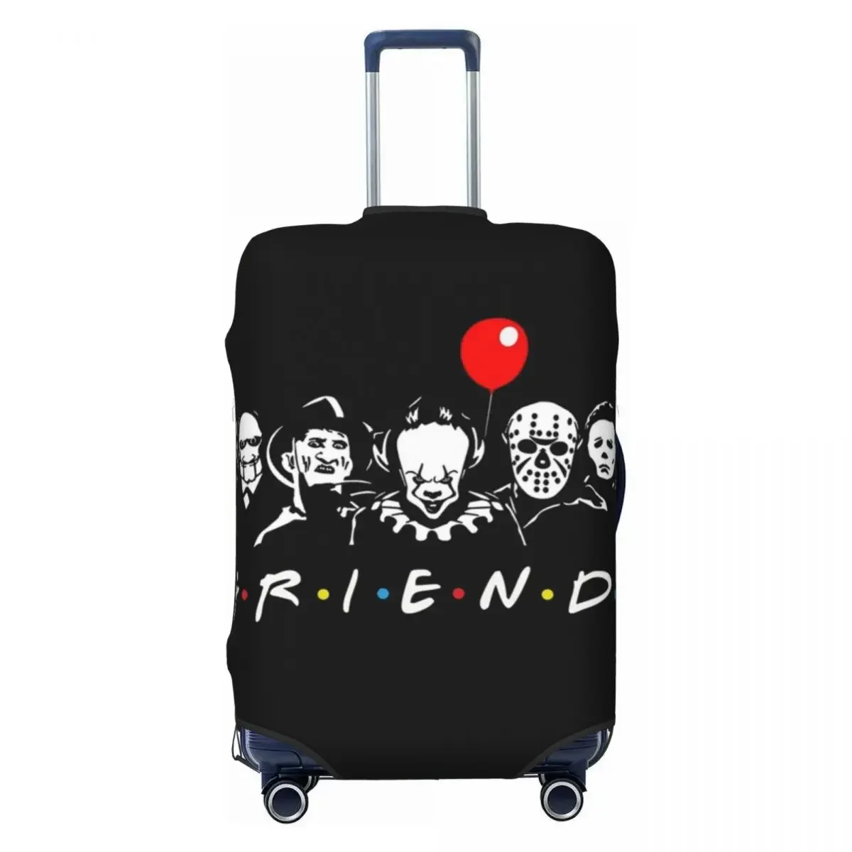 Horror Movie Halloween Friends Suitcase Cover Film Character Travel Holiday Strectch Luggage Supplies Protector