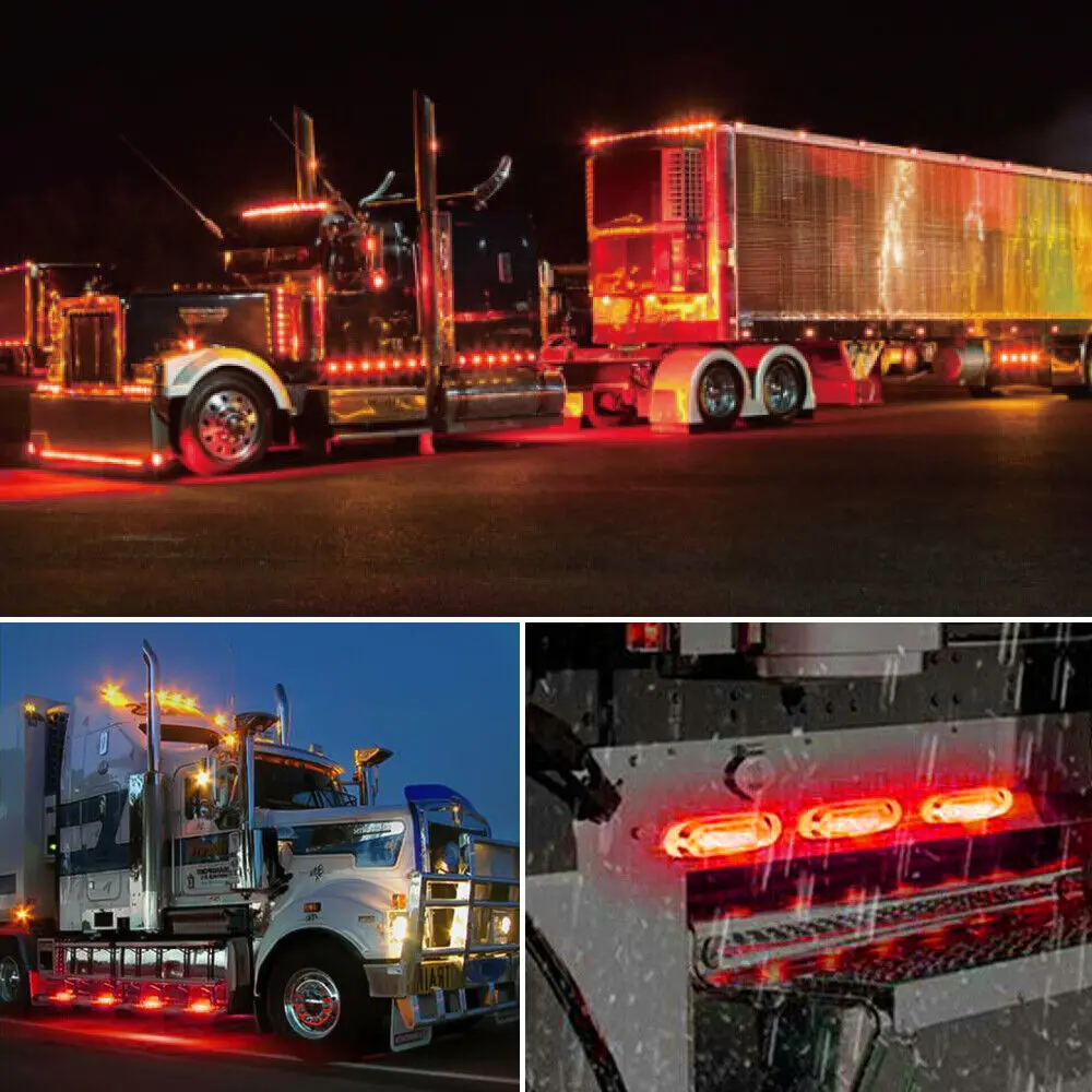 20PCS 12-24V 16LED Luce di posizione laterale per auto Camion Illuminazione Rimorchio Indicatore di segnale laterale Lampada Camion Camion Caravan Luce anteriore posteriore