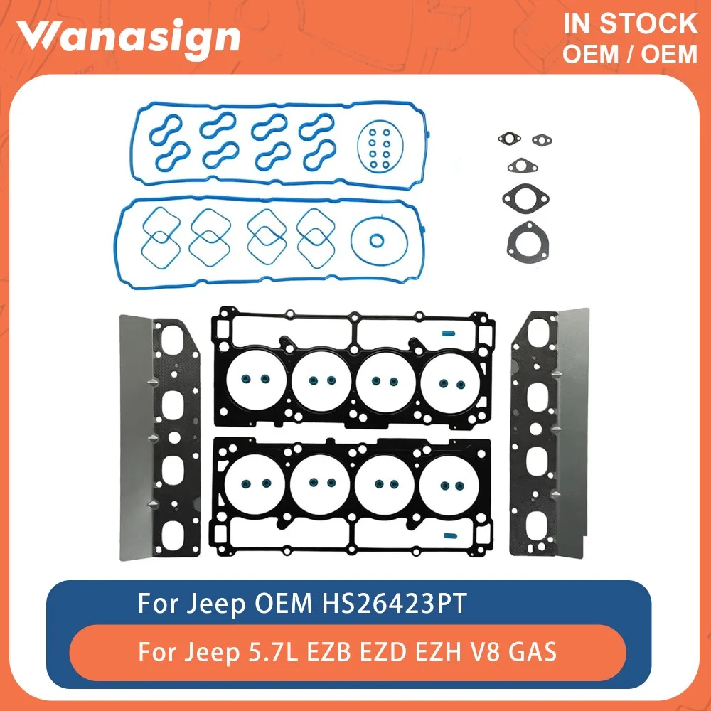 

Engine Full Gasket Set Fit 5.7 L For Jeep Grand Cherokee Ram 1500 Chrysler 300 Dodge Charger 5.7L V8 GAS 2009-2020 HS26423PT