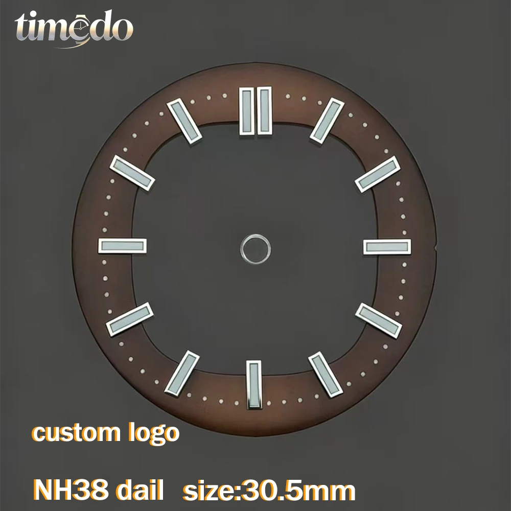 30.5mm high end personalized customized logo NH38 dial illuminated dial suitable for NH38 movement
