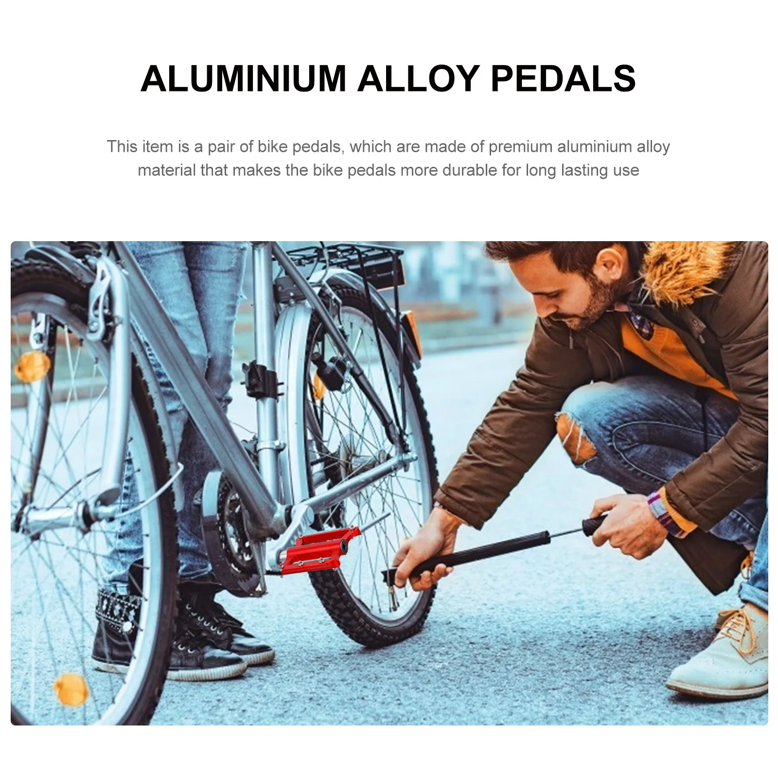 

1Pair Durable Aluminium Alloy Bicycle Pedals Antiskid Design Large Foot Tread Area for Safe Cycling Bike Pedals