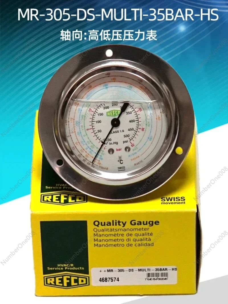 Original REFCO refrigerant pressure gauge for cold storage air conditioning unit oil gauge MR-205/305-DS-MULTI