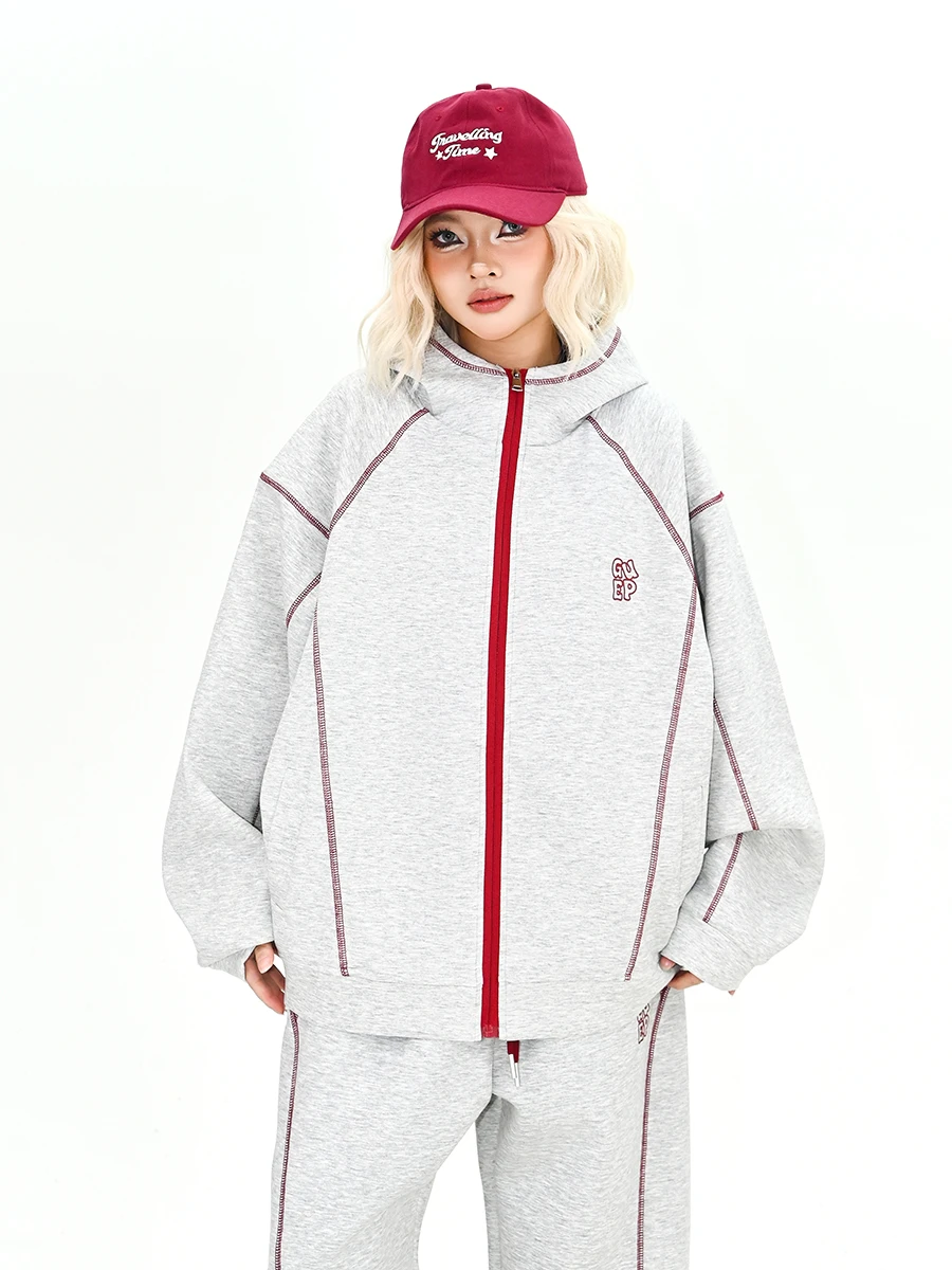 

Loose Women's Sweatirt Cardigan Set Casual American Retro Sle Spring New Arrival Two-Piece Suite Comfortable Long Sve