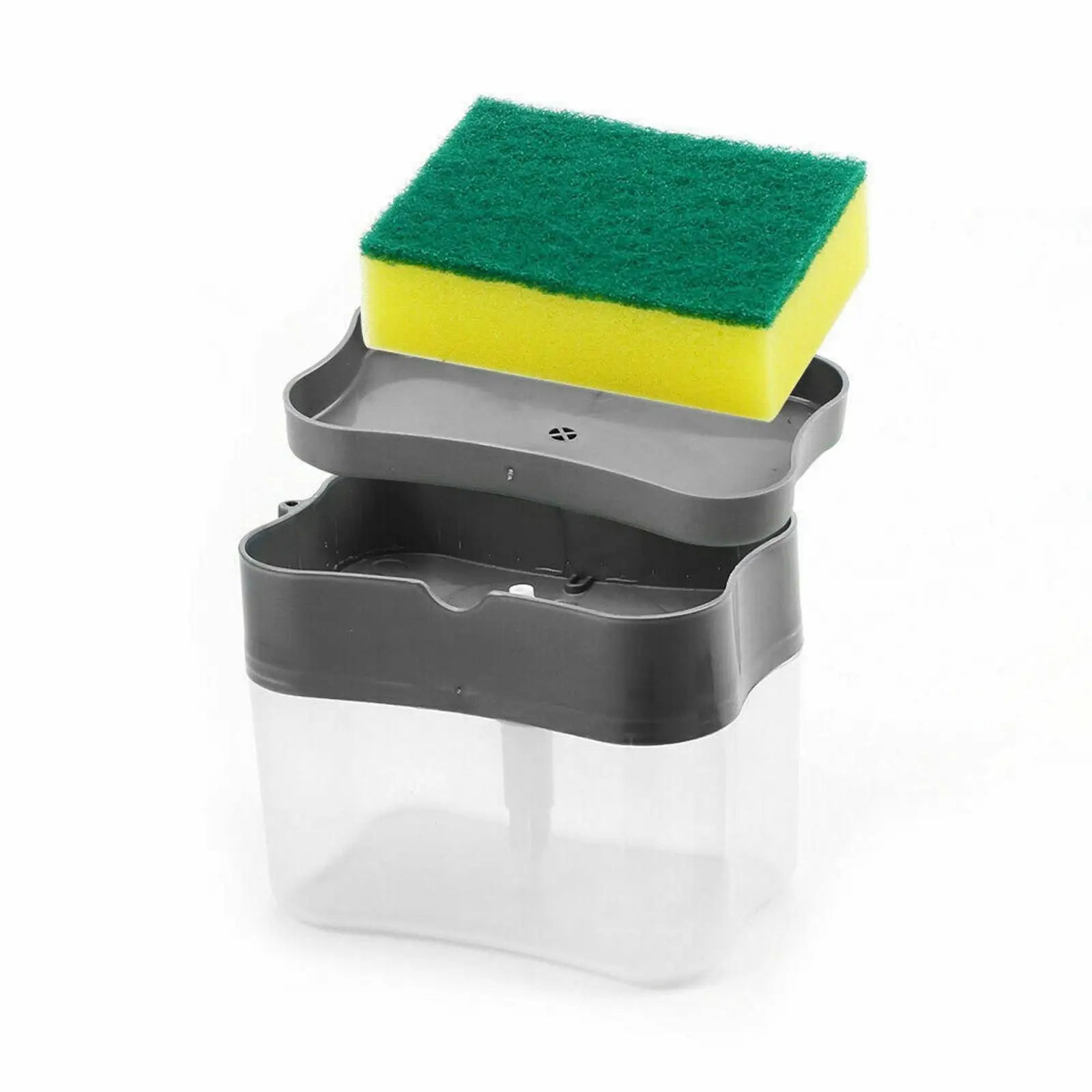 Liquid Soap Dispenser with Sink Sponge Holder BPA Free ABS Kitchen Soap Caddy for Home and Workplace