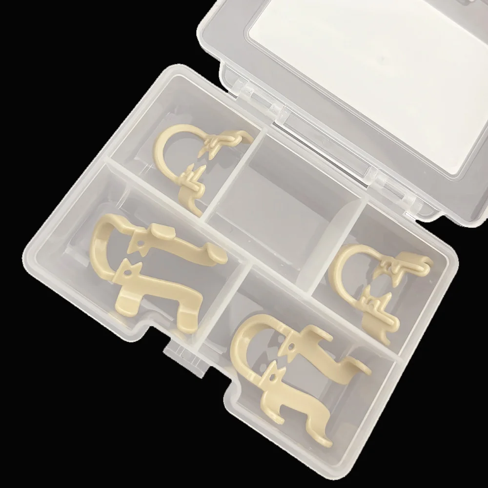 Dental Cotton Roll Holder 4 Pack Resin Clips for Molar Premolar Hemostatic Clamps for Root Canal and Filling Treatments - Detail 1
