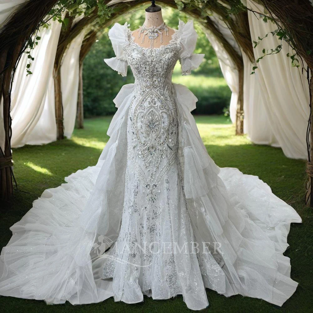 

Jancember Изысканные свадебные платья 2025 года, женские свадебные бальные платья с короткими рукавами, вечерние платья принцессы, платья de novia