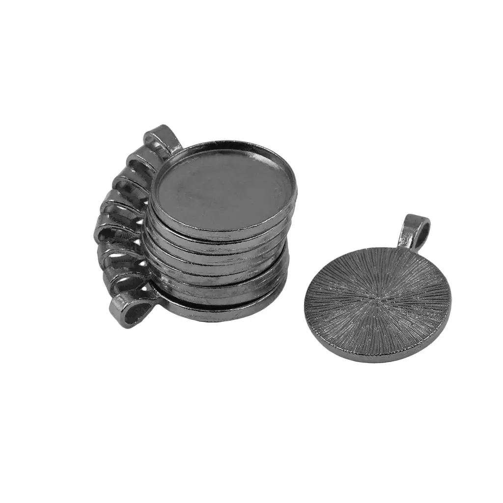 Round Plate Bezel Pendant Base Jewelry Findings for DIY Necklace Accessories and Custom Jewel Creations