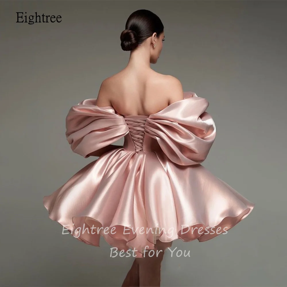 Eightree-Vestidos formales sencillos de corte en A para graduación, vestido de noche con hombros descubiertos, Vestidos cortos de fiesta para mujer, Vestidos de gala personalizados