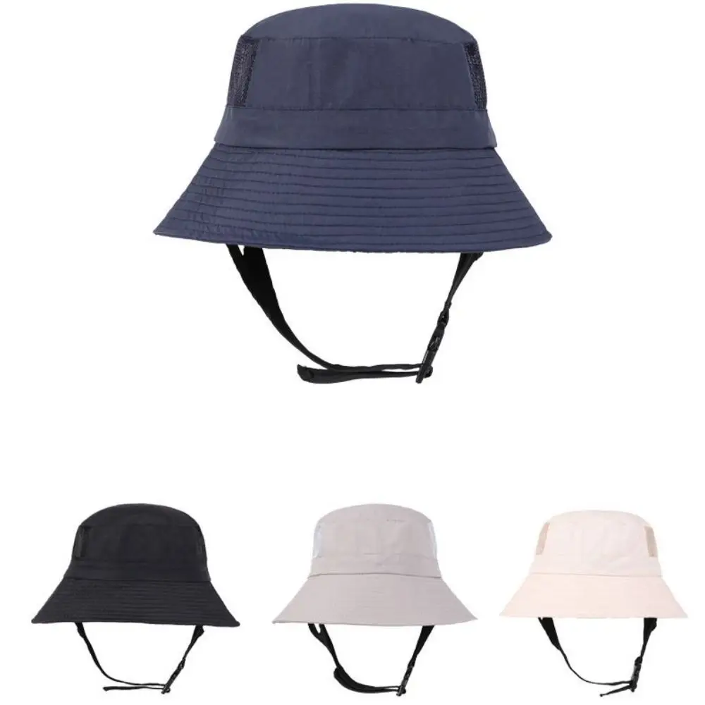 

Fisherman's Hat Waterproof Beach Surf Cap Adjustable Breathable Fishing Cap with Chin Strap Unisex Wide Brim Sun Hat Summer