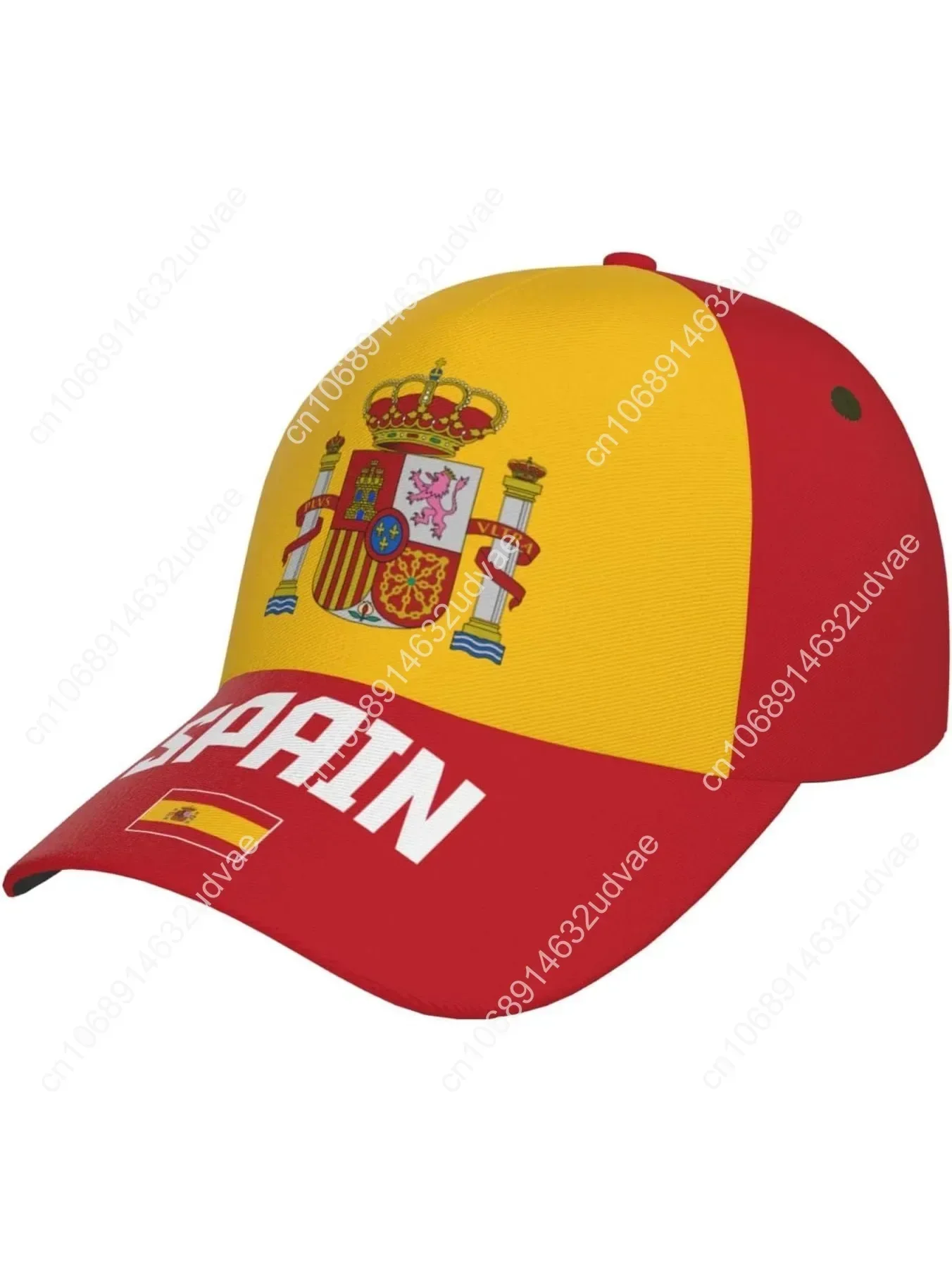 Spain Flag Cool Spanish Baseball Cap 3D Full Print Adult Unisex Adjustable Hat Soccer Patriotic Caps
