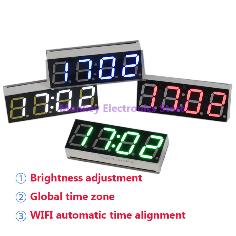 Clock Module High Precision USB Electronic Clock LED Night Light DIY Wireless WIFI Network Timing Auto Timing Clock Module