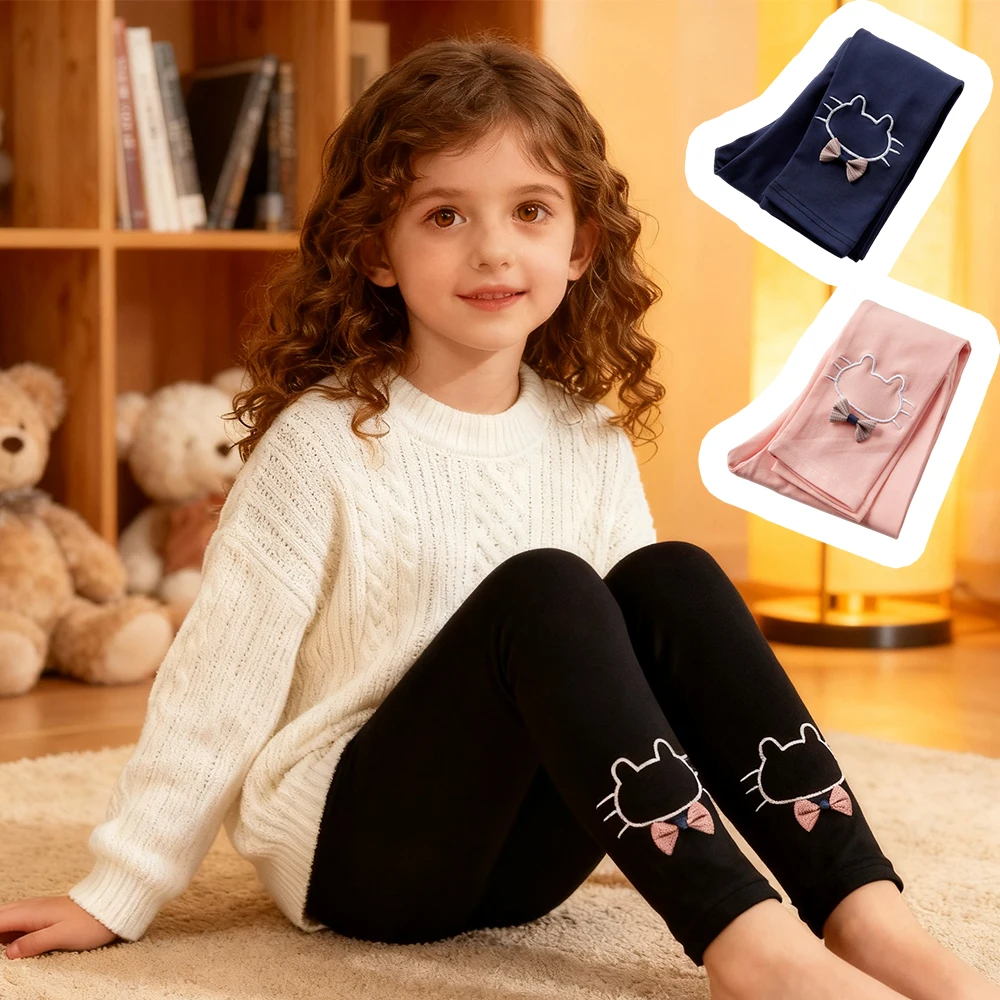 Kinder Leggings Mädchen Baumwolle Thermohose Baby Freizeithose Kinder Warme Hose Elastische Katzenstrumpfhose 3 4 5 6 7 8 Jahre