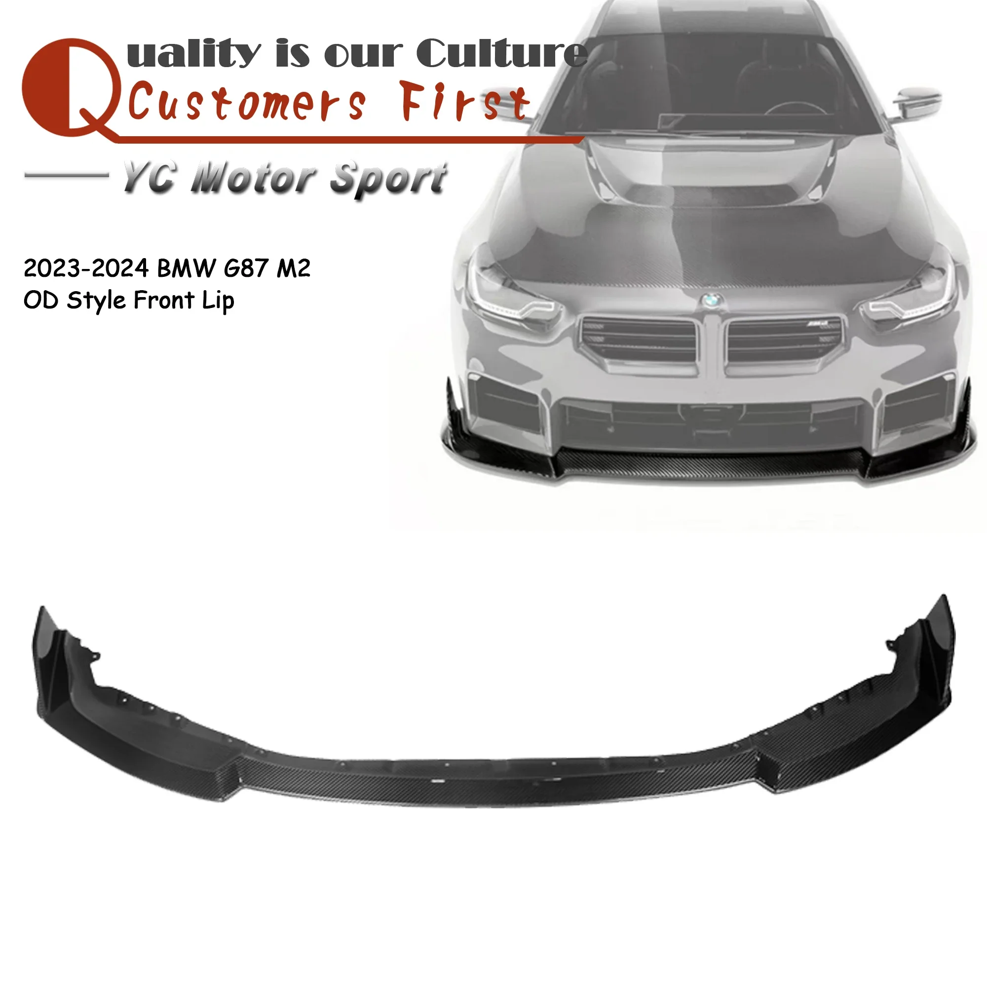 

Car Accessories Dry Carbon Fiber OD Style Front Lip Fit For 2023-2024 BMW G87 M2 Front Splitter