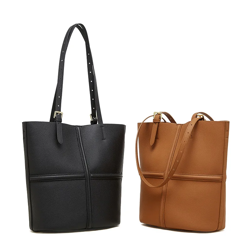 Neue trendige Damen-Eimer-Tragetasche aus echtem Leder, Set mit Tasche 2025, Luxus-Designer-Shopping, vielseitige Umhängetasche, Handtaschen, Schultertasche
