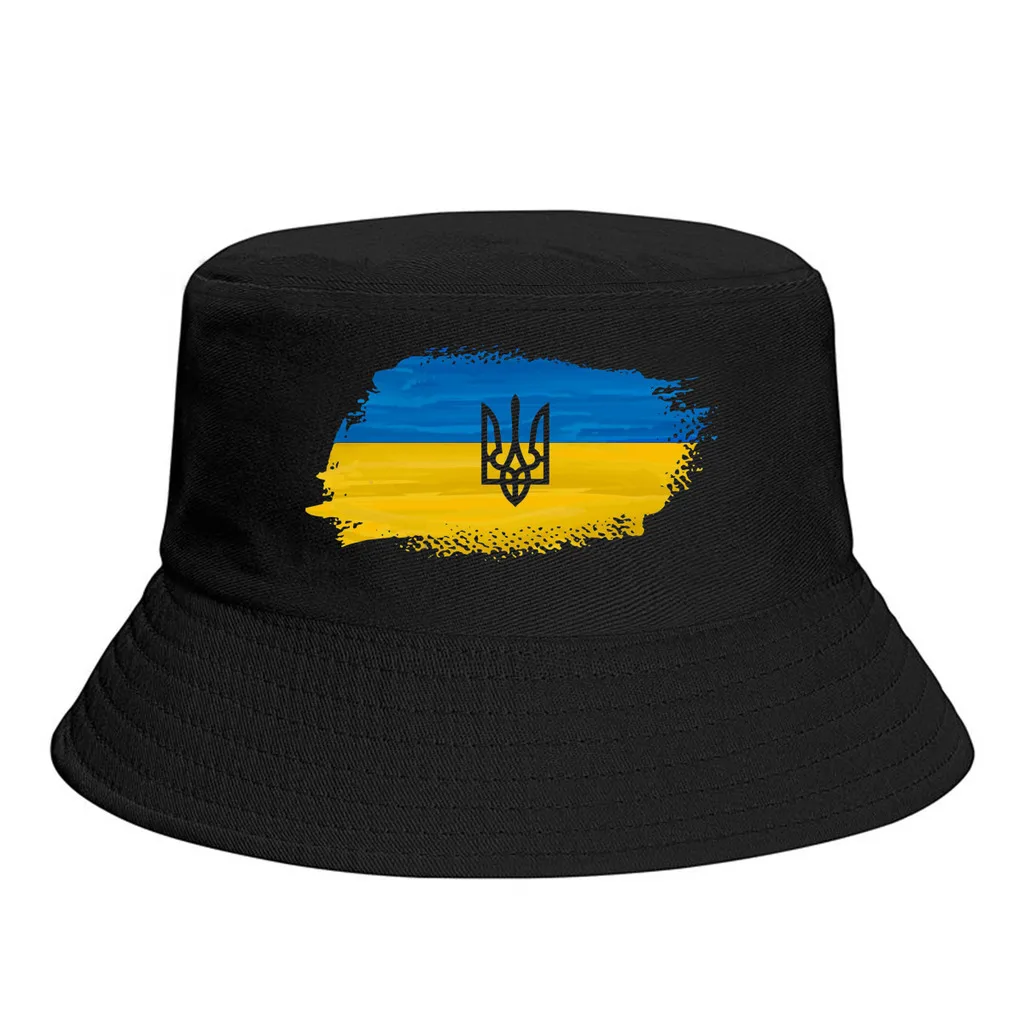 Ukraine Emblem  Men Women Bucket Hat Camping Windproof Thick Panama Cap Visor Sun Hats Fisherman Caps