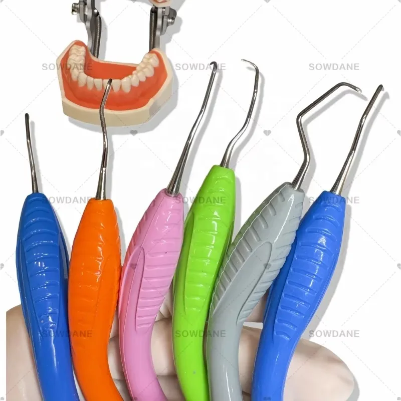 Silicone Handle Bendable Type Lab Professional Gracey Curette Periodontal Bone Curettes Perio Lab Cleaning Scaler Explorerss