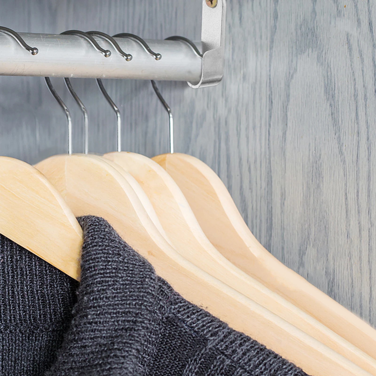 

12pcs Closet Rod Brackets Heavy Duty 15X30Mm Polished Chrome Zinc Alloy Wardrobe Support Bracket For Closet Pole Socket Towel