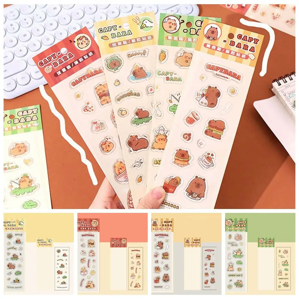 Cute Guka Capybara Drop Glue Sticker Cartoon Creative Scrapbooking Decorative Sticker Self-adhesive Three-dimensional