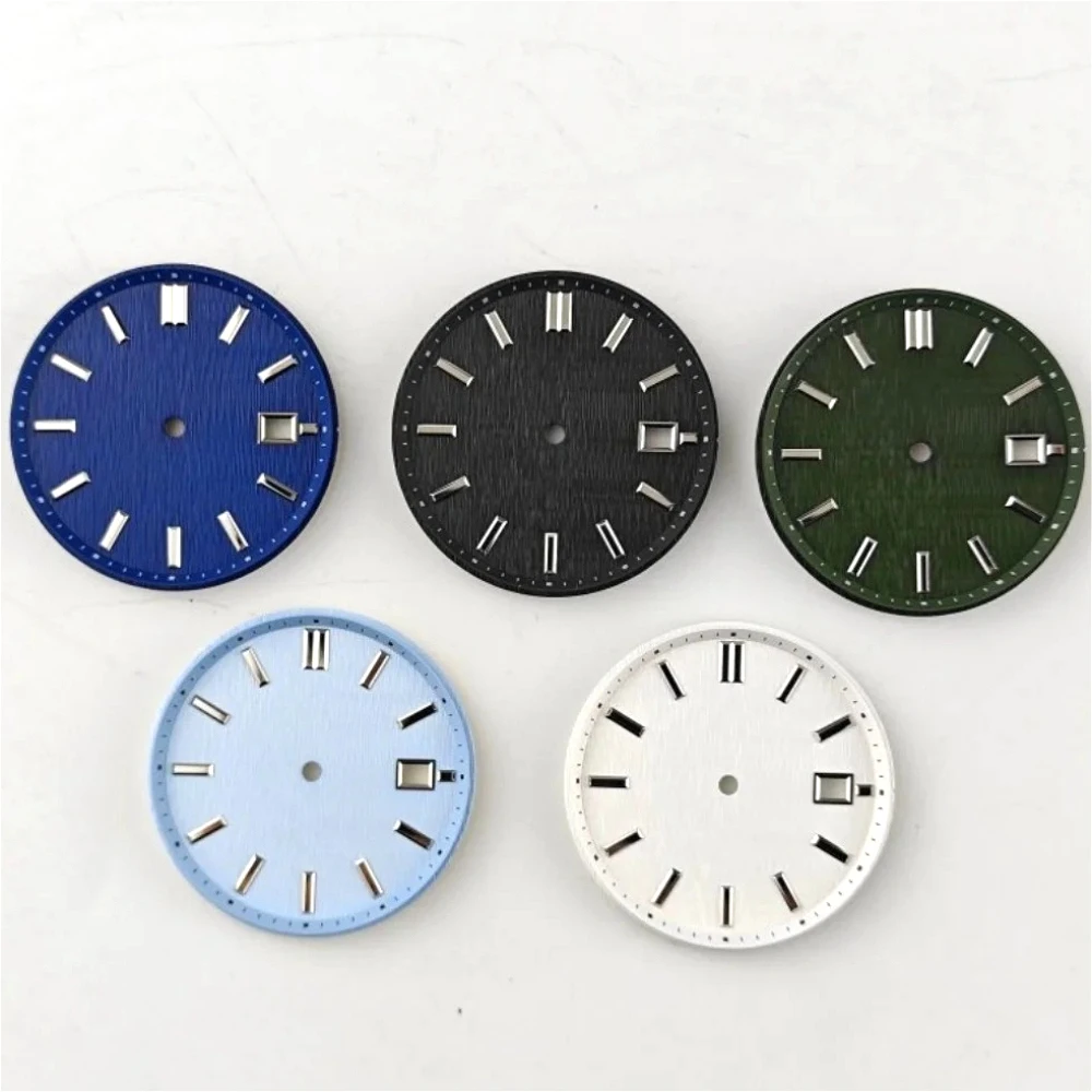 33.5mm Watch Dial  No logo Vertical Stripe Texture Dial for NH35 NH36 4R35 7S Movement Case Mod Parts