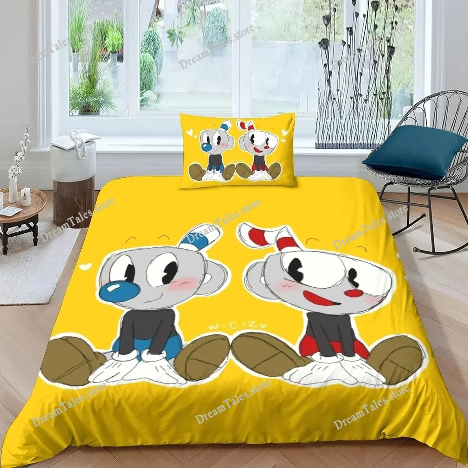 

The Cuphead Show Cartoon Bedding Sets Exquisite Bed Supplies Set Duvet Cover Bed Comforter Set Bedding Set Birthday Gift369