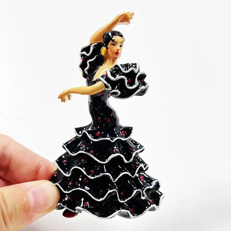 

High-Value Dancing Girl Magnetic Fridge Magnet from Barcelona, Spain Tourist SouvenirsinsEmbossed Decorative Piece