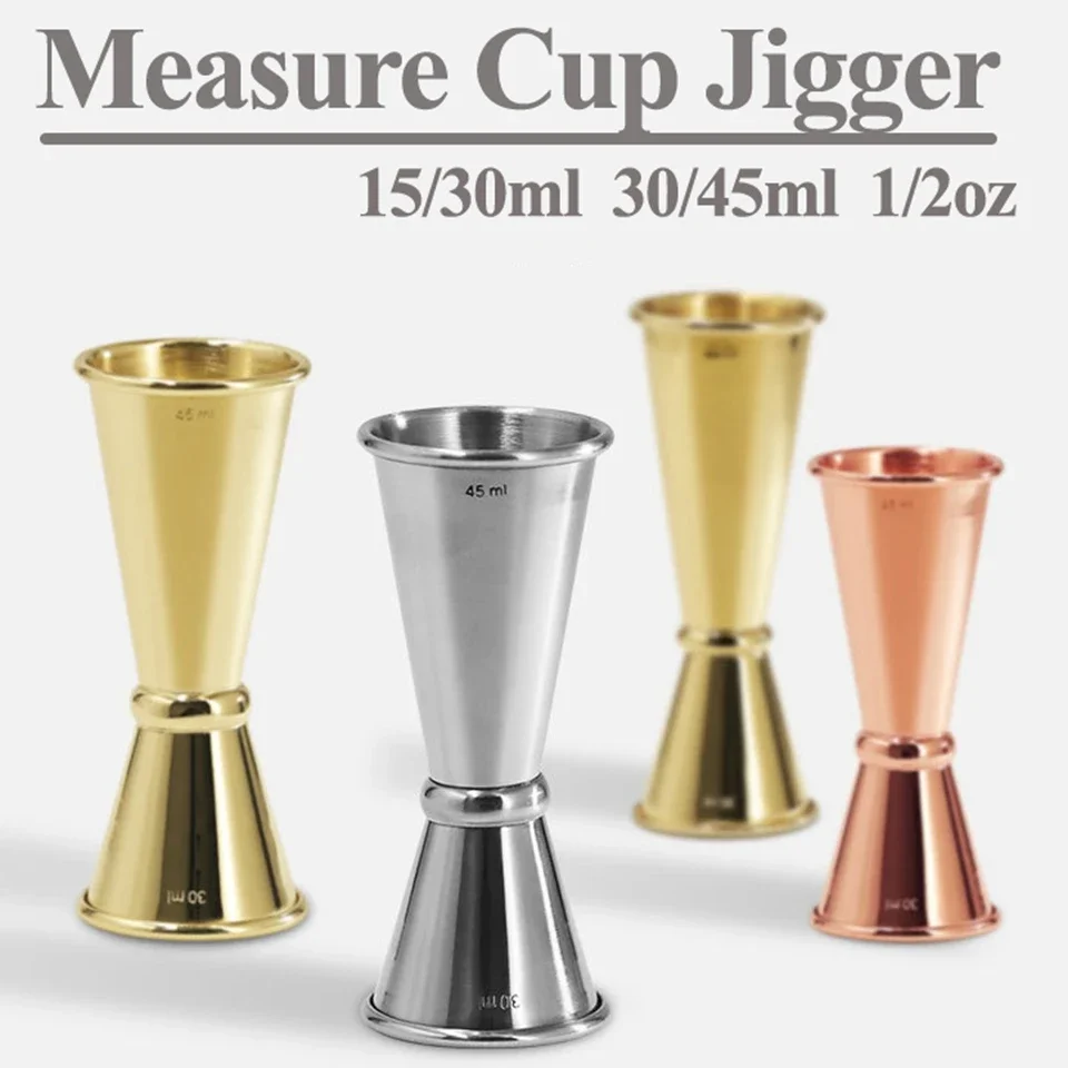 Stainless Steel Cocktail Shaker Measure Cup Dual Shot Drink Spirit Measure Jigger Batender Cocktail Bar Barware Tools 4 Colour