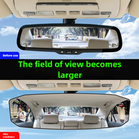 Car large field of vision rearview mirror reflector car car reversing mirror borderless wide angle curved baby mirror