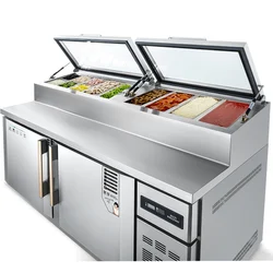 Professional Manufacturing Pizza Prep Table Refrigerator Under Counter Refrigerator Counter Top Sandwich Refrigerator