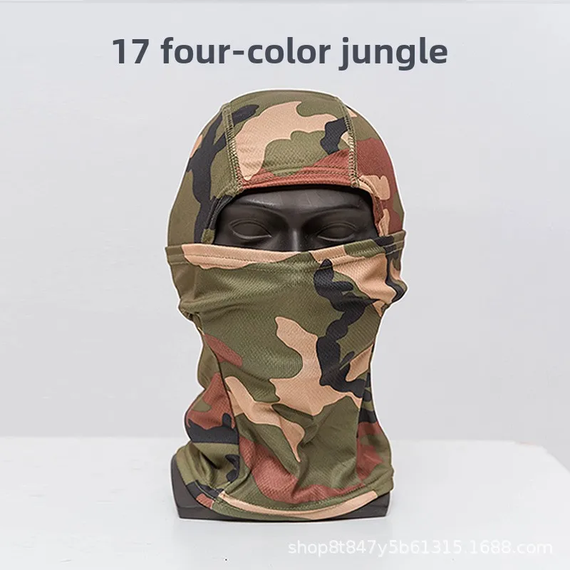 Outdoor dust-proof sun protection mask camouflage bionic hood fishing facial breathable polyester face protection wild