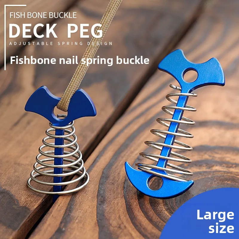 Outdoor Camping Awning Tent Accessories Fish Bone Ground Nail Fixing Spring Hook Wind Rope Clamp Board