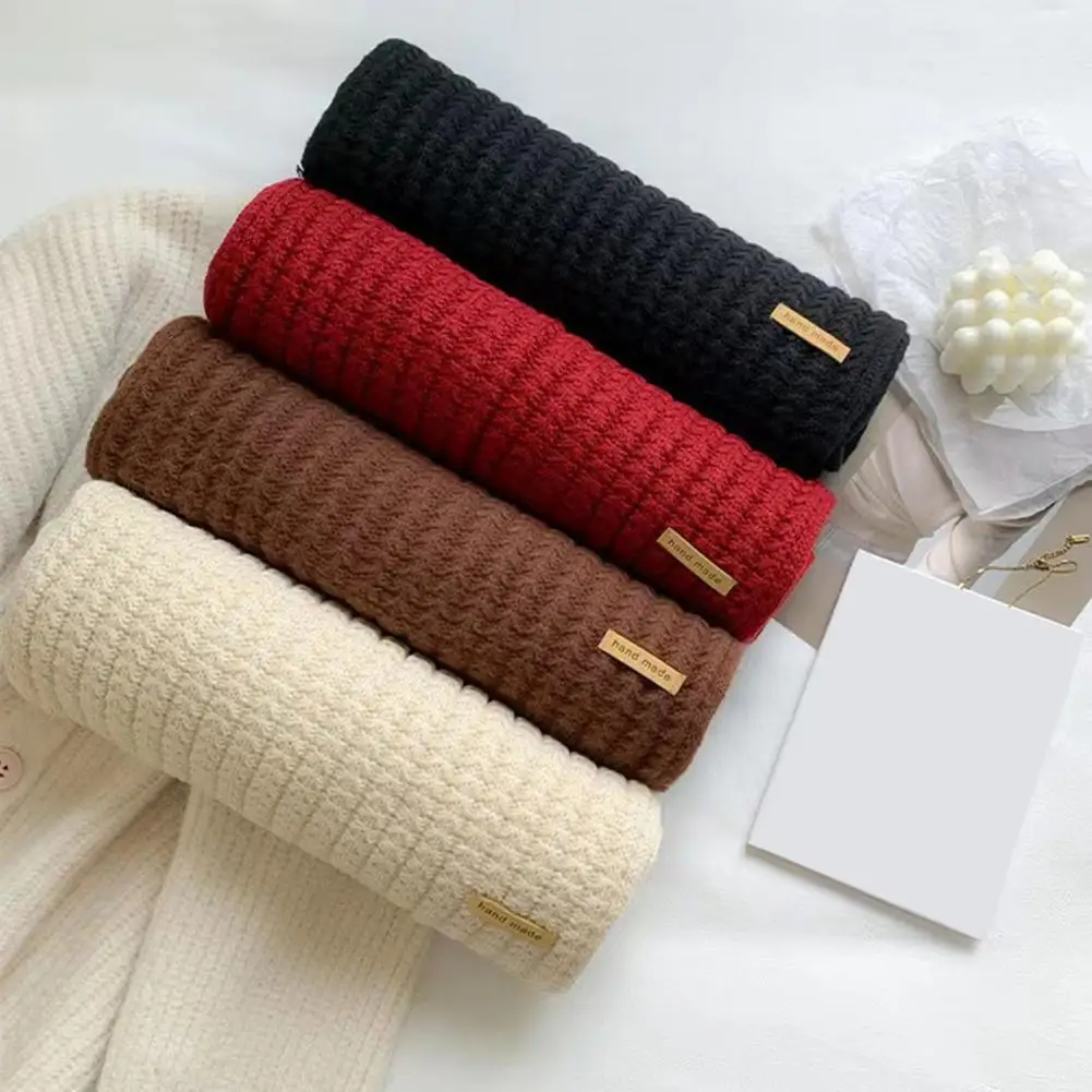 

Men Women Winter Scarf Cozy Solid Color Knitting Scarf for Men Women Thickened Winter Neck Wrap Garment Warm Clothing Accessory