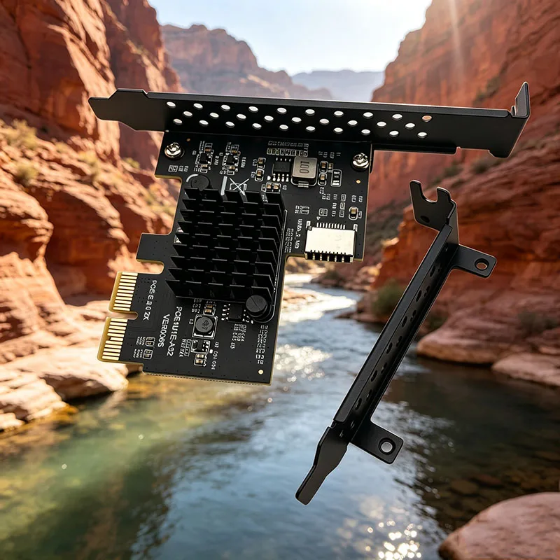 NEW PCI-E 2X To USB 3.1 A-Key Gen2 Front Type-E Expansion Card 10Gbps Type-E 20-Pin Front Panel Connector Riser Card For Desktop