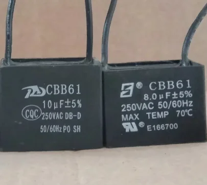 Made In China Security Explosion Proof Capacitor CBB61 250V 8UF Wires Type For Fans