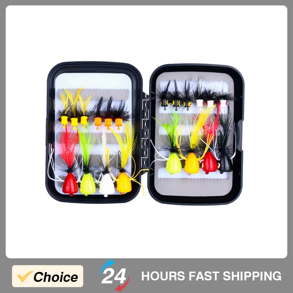 

20 шт. приманок для нахлыстовой рыбалки, реалистичные попперы для активной рыбалки на открытом воздухе, эффективные рыболовные приманки с крючками, лучший подарок для ловли лосося, окуня, панфишей